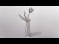 How to Draw Flowers with Vase | Flower pot Drawing