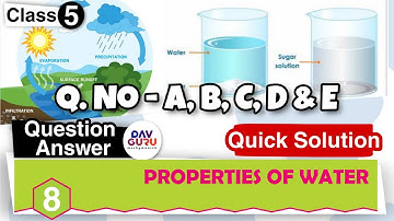 Chapter 8 | Properties of Water | DAV Class 5 Science | Question Answer 🔥🔥🔥