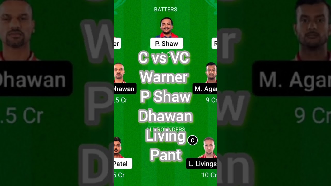 Dc vs Punjab Fantasy Dream 11 Prediction Team | Dream Team | Only Head 2 Head Contest |