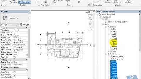 Bài 2: Cách thiết lập view mặt bằng và view ceiling plan trong Revit mep