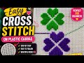 Easy Cross Stitch Design on Plastic Canvas 🌸 | Step by Step Tutorial