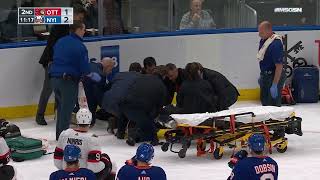 Erik Brannstrom Stretchered Off Ice After Taking Hit From Cal Clutterbuck