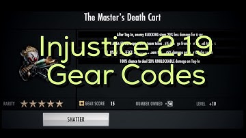 Injustice 2.19 Gear Codes: (iOS) //Android// With Master