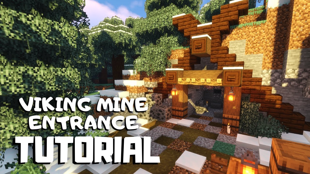 Minecraft How to Build a Viking Mine Entrance (Snowy Viking Village