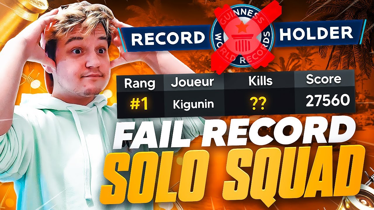 JE LOUPE LE WORLD RECORD EN SOLO VS SQUAD ! - YouTube