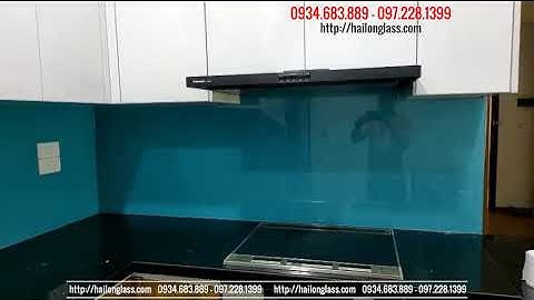Kính Ốp Bếp Màu Xanh Ngọc Kim Sa _ Thi Công Tại CHung Cư Xuân Mai _ Hà Đông