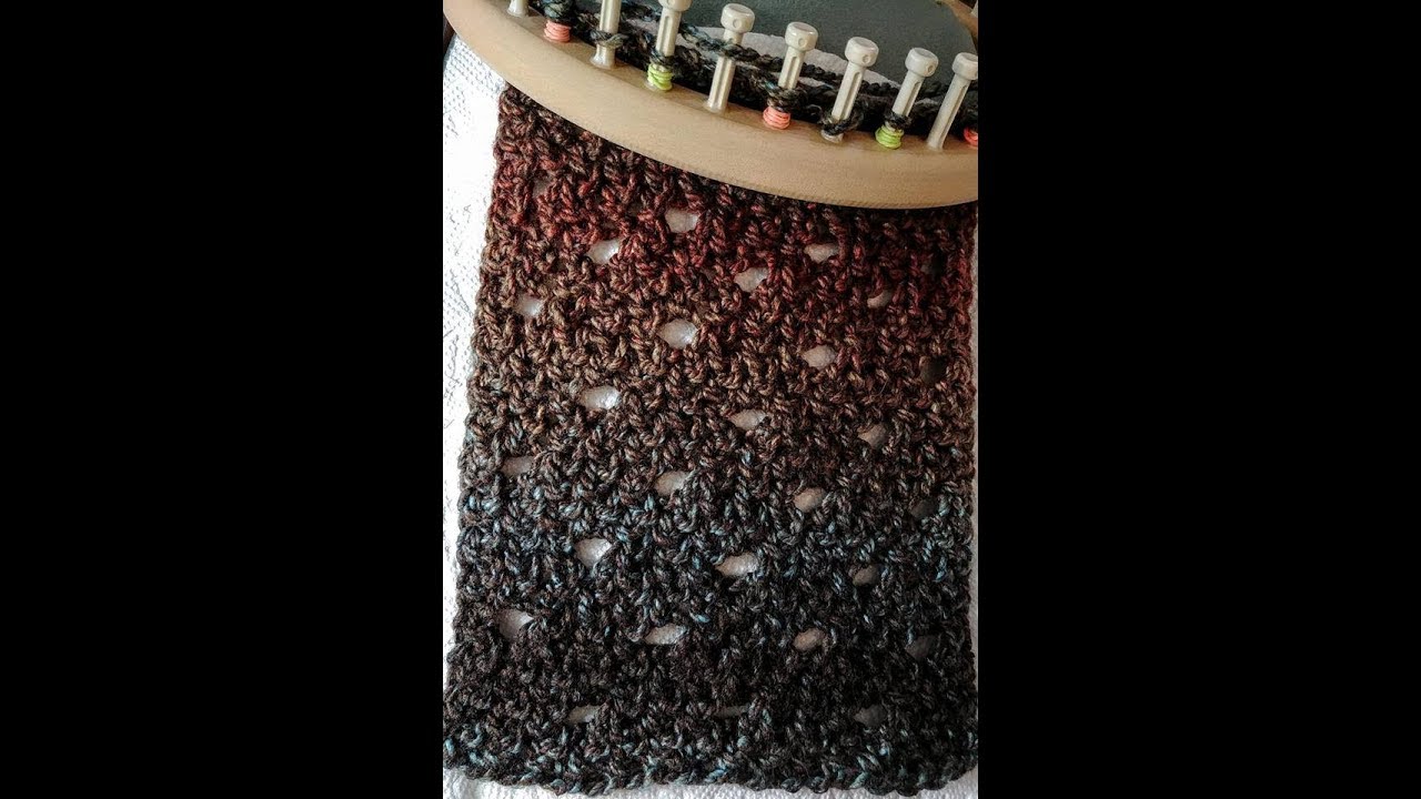 Owl Eye Eyelet Scarf, Shawl Blanket or Cowl Loom Knit