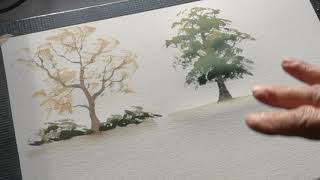 How to paint hedges in a landscape.