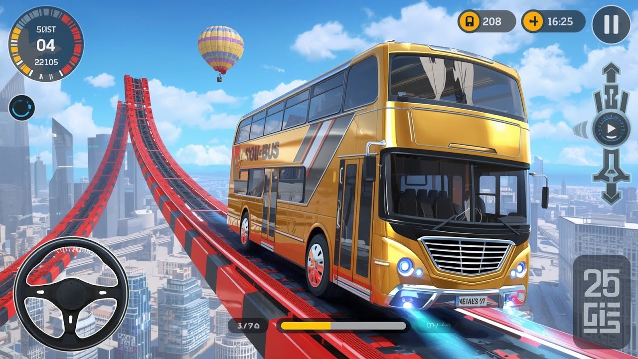 Extreme Bus Racing on Mega Ramp | Only Pros Can Finish - YouTube