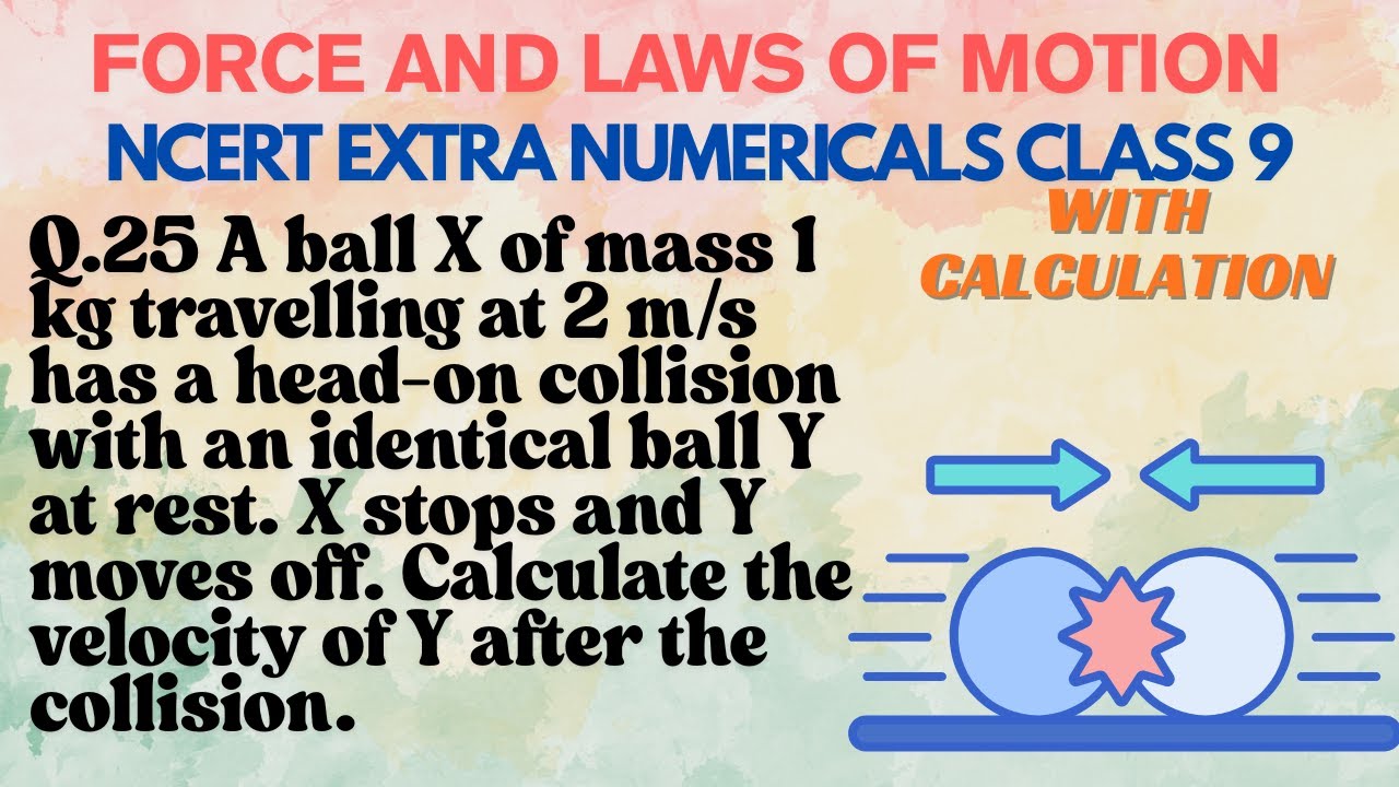 A ball X of mass 1 kg travelling at 2 m/s has a headon collision with