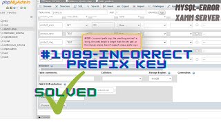 #1089 - incorrect prefix key the used key part isn't a string || solved in1min