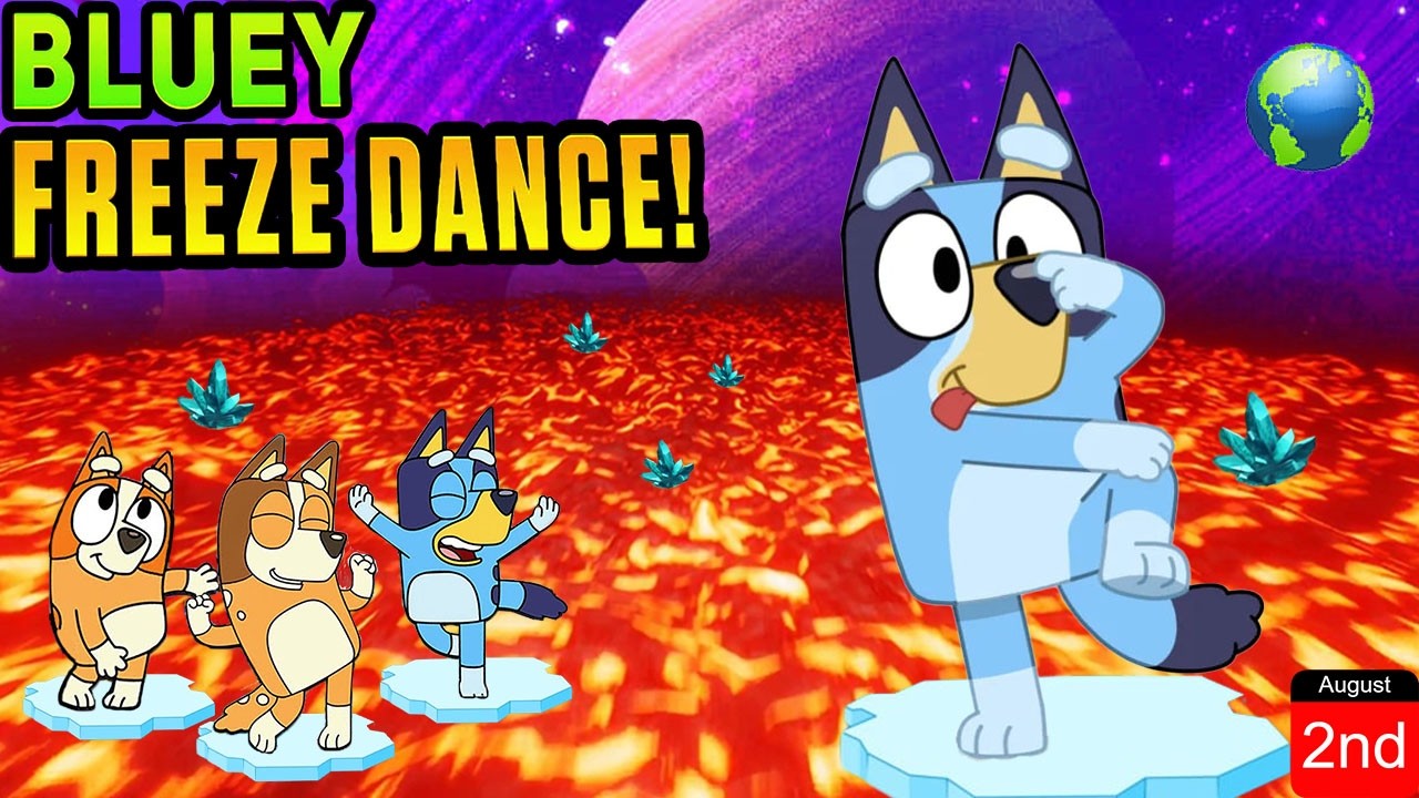 Bluey Floor Is Lava & Freeze Dance Game! Brain Breaks For Kids | Fun ...