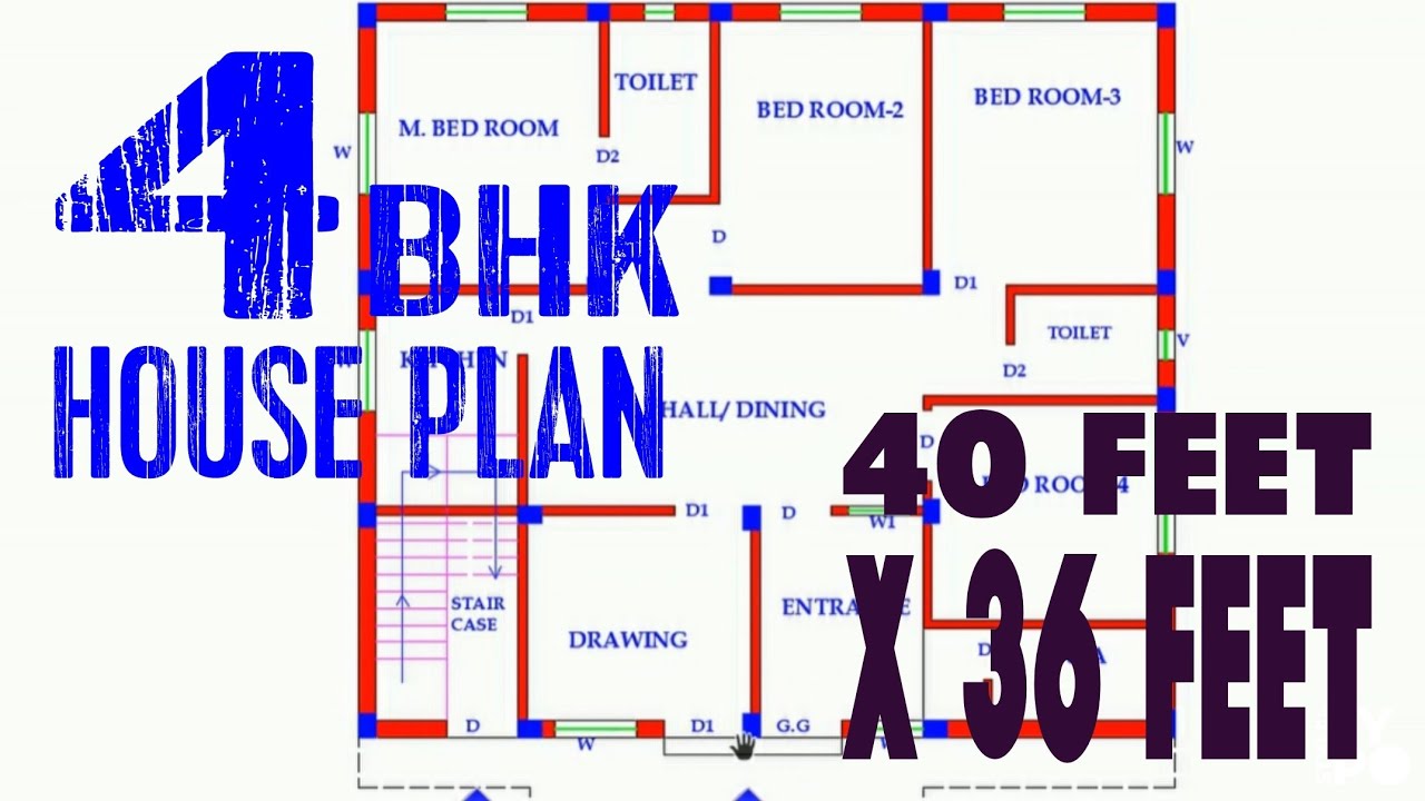 House Plan-28 ......4 BHK House Plan @ 40 Feet x 36 Feet