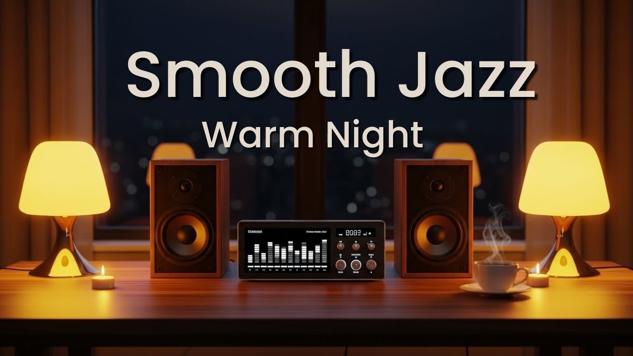 Smooth Jazz Cafe Music  Warm Night Lounge Ambience