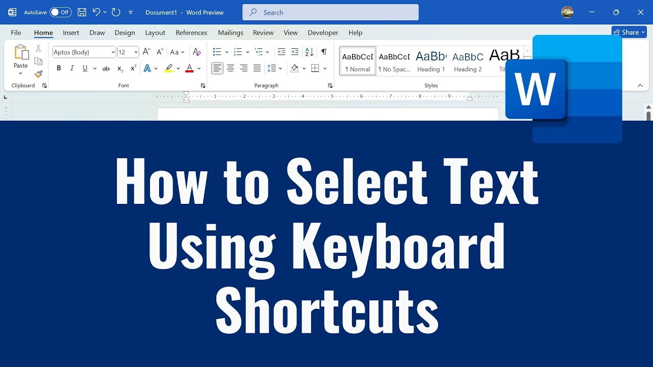 How to Select Text Using Keyboard Shortcuts - YouTube