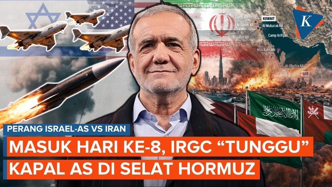 Hari Ke-8 Perang AS-Israel Vs Iran: Presiden Iran Minta Maaf ke Negara Teluk, IRGC Tunggu AS di Sela