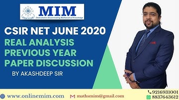 Real Analysis CSIRNET JUNE 2020 Questions Discussion by Akashdeep Sir  #maths #csirnet #realanalysis