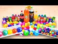 Toy anti stress balls vs water slide  experiment coca cola fanta pepsi vs mentos underground