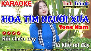 Hoa Tím Người Xưa Karaoke Nhạc Sống Tone Nam ( Cm ) - Tình Trần Organ