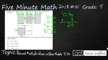 5th Grade STAAR Practice Decimal Multiplication with Area Models (5.3D - #2)
