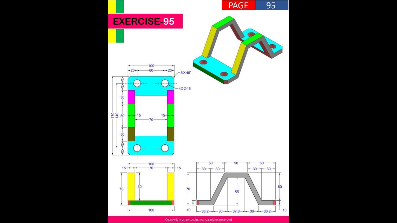 Tugas Video SOLIDWORK EXERSICE-95 - YouTube