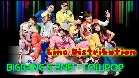 BIGBANG & 2NE1 - LOLLIPOP Line Distribution (Color Coded)