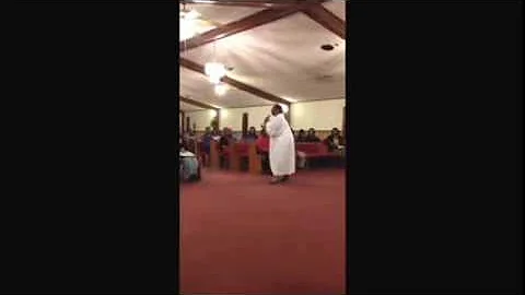 Pastor Geraldine Harris at Trinity House of Prayer...