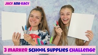 3 Marker School Supplies Challenge ~ Fun Back to School DIY ~ Jacy and Kacy screenshot 3