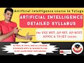 Artificial Intelligence Syllabus Discussion for UGC NET, AP-SET, AP-RCET, APPSC & TS-SET exams.