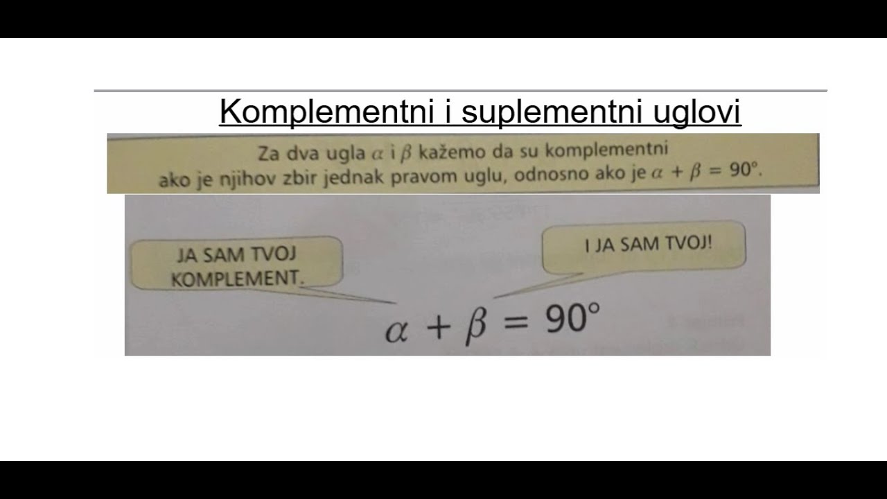 Komplementni i suplementni uglovi