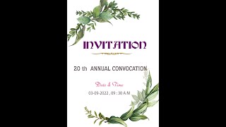 20 th  ANNUAL CONVOCATION