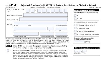 IRS Form 941-X walkthrough (Adjusted Employer’s QUARTERLY Federal Tax Return or Claim for Refund)