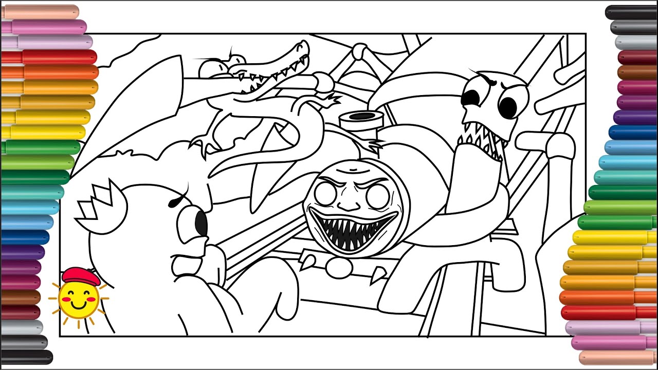 Doors coloring pages – Rainbow Friends 8 – Art Art