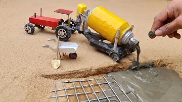 diy tractor making | science project concrete bridge miniature tools || project tractor |tractor