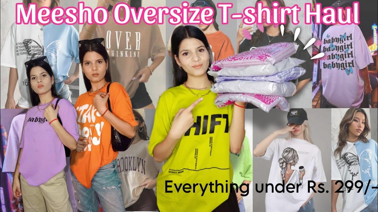 MEESHO Oversized T shirt Haul Under 300/ 👕💕 Oversized T shirt Haul