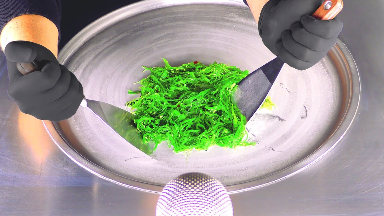 ASMR veggie Seaweed Ice Cream Rolls how to make healthy Alga from