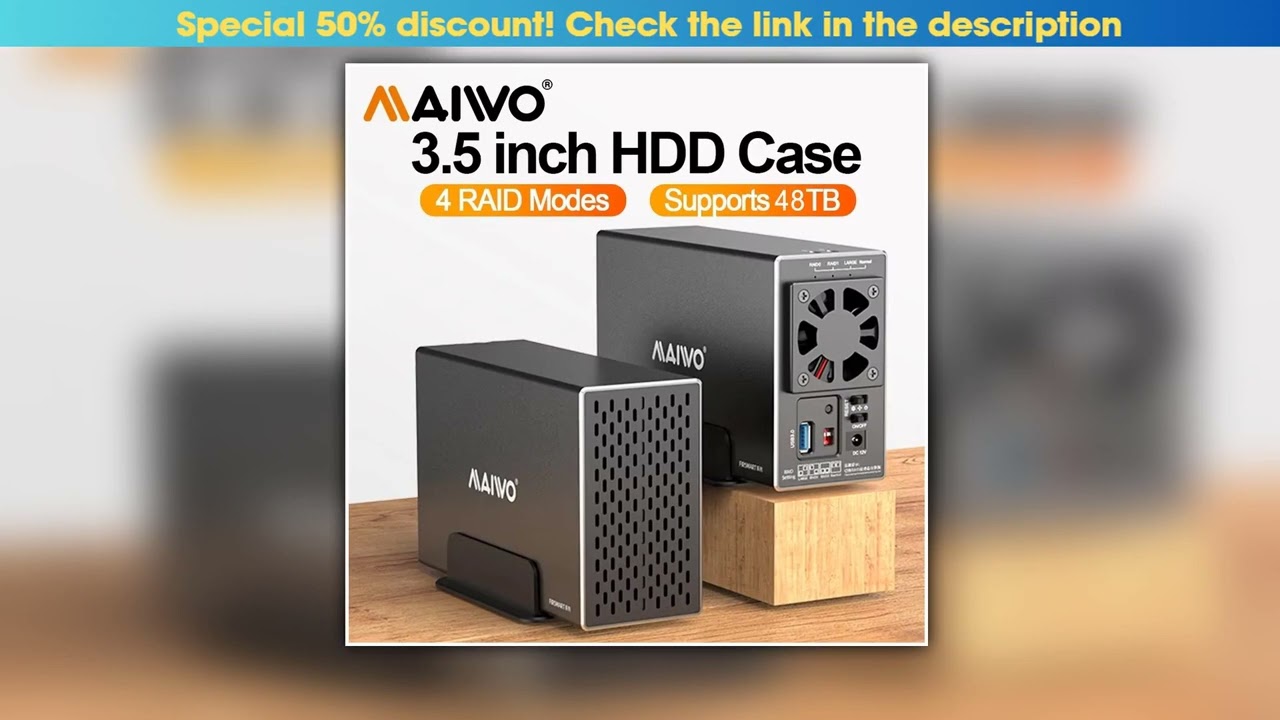 MAIWO 2535 Inch Dual Bay External Hard Drive Enclosure Case With 4 RAID HD Array SATA To USB 30