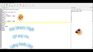 How to get binary DIGIT of any no using BASIC 256