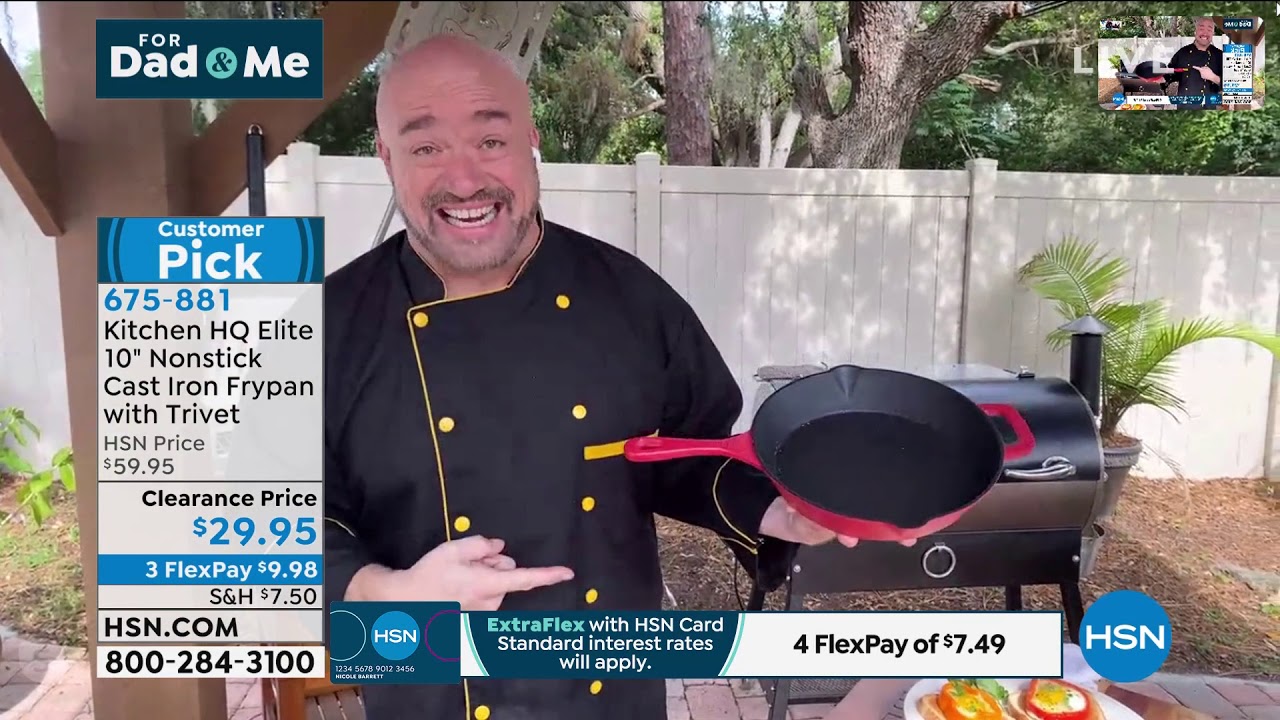 Kitchen HQ Elite 10" Nonstick Cast Iron Frypan with Magn... YouTube