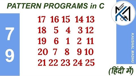 C Program to Display Pattern-79 in Hindi | Spiral Pattern | Kaushal Madhu