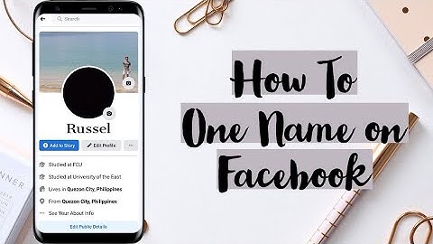 How To One Name on Facebook 2021