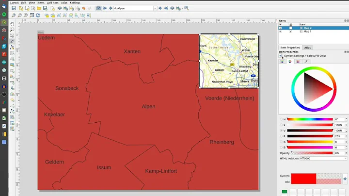 #46 QGIS - Overview in an altas print layout