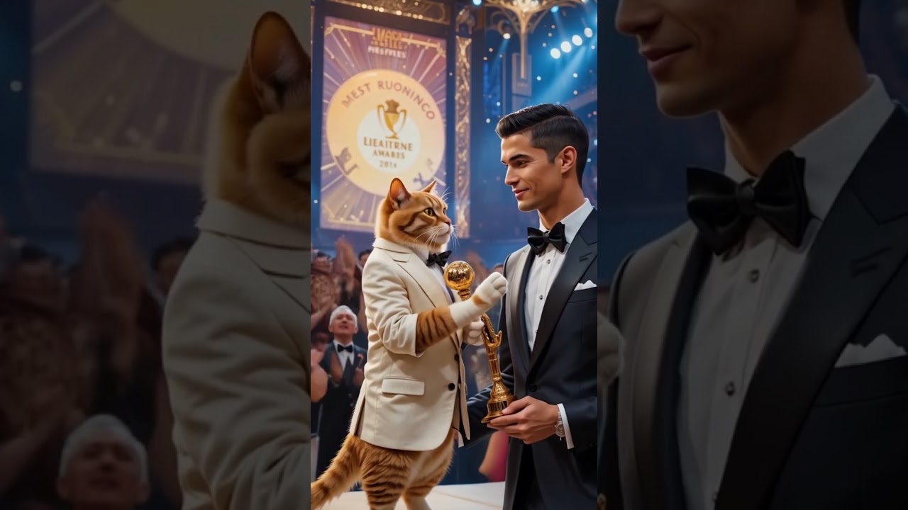 Cat present Award to Ronaldo 