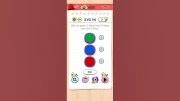Click on green 3 times, blue 10 times and red 5 times - Brain Test - Level 192