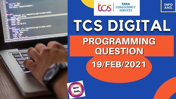 Programming Question TCS Digital | TCS Digital Programming Question | TCS Digital Preparation Video