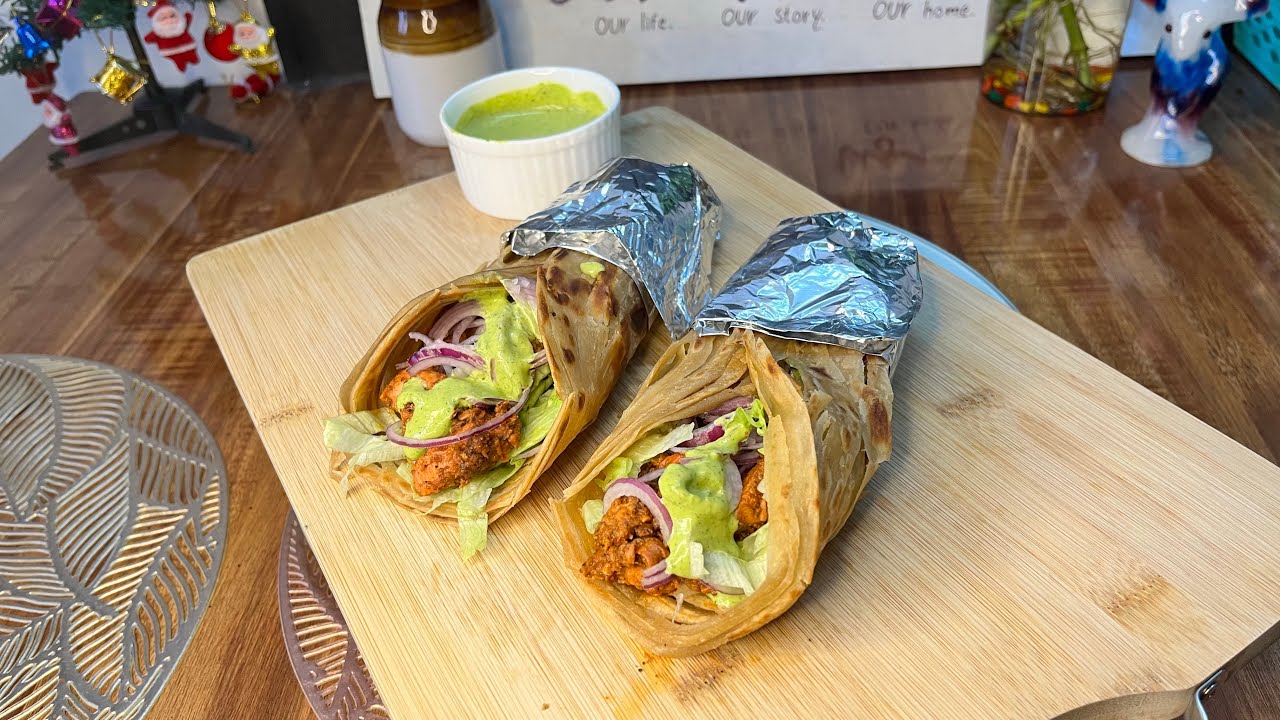 High Protein Spicy Chicken Wrap/ Roll Healthy Chicken Wrap Cook