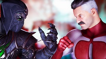 MK1 Noob Saibot vs Omni Man Intros | Mortal Kombat 1: Khaos Reigns DLC