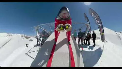 Skiing at 180kph down a metal ramp in 360