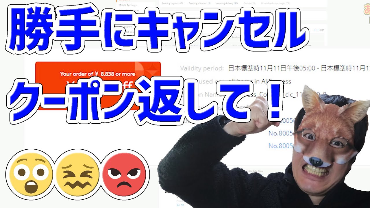 阿修羅　他人購入キャンセル Aliexpress】11.11独身の日の注文が勝手にキャンセルされてるんですが