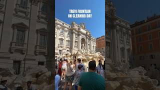 TREVI FOUNTAIN CLEANING #travelcouple #travelvlog #travel #italytravel #romeitaly #trevifountain